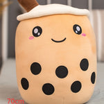 Cute Fruit Drink Plush Stuffed Soft Strawberry Milk Tea Plush Boba Tea Cup Toy Bubble Tea Pillow Cushion Kids Gift